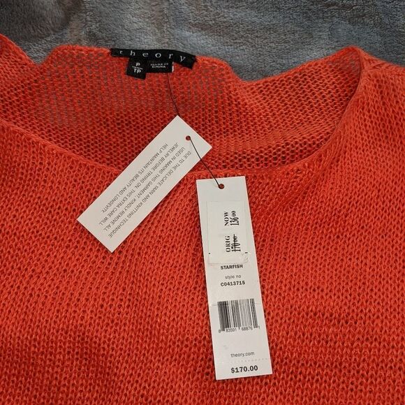 NWT Theory Dark Peach Colored Sweater size Petite - Picture 4 of 7